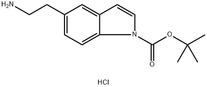 1-BOC-5-(2-氨乙基)-1H-吲哚 盐酸盐, 1159823-50-3, 结构式