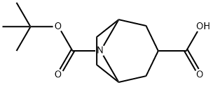 N-BOC-8-AZABICYCLO[3.2.1]OCTANE-3-CARBOXYLIC ACID Struktur