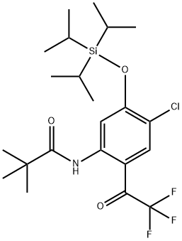 N-[2-Trifluoroacetyl-4-chloro-5-(triisopropylsilyloxy)phenyl]-2,2-dimethylpropanamide Structure