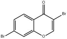 3,7-ジブロモクロモン 化学構造式
