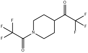2,2,2-トリフルオロ-1-[1-(2,2,2-トリフルオロアセチル)-4-ピペリジル]エタノン 化学構造式