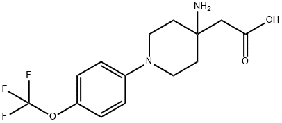 2-(4-amino-1-(4-(trifluoromethoxy)phenyl)piperidin-4-yl)acetic acid Structure