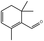 2,6,6-トリメチル-1,3-シクロヘキサジエン-1-カルボアルデヒド 化学構造式
