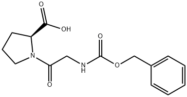 N-[N-(ベンジルオキシカルボニル)グリシル]-L-プロリン 化学構造式