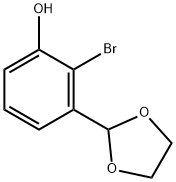 2-溴-3-(1,3-二氧戊环-2-基)苯酚, 1160182-45-5, 结构式