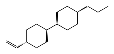 ｔｒａｎｓ４ビニルｔｒａｎｓ４′プロパン１イルビシクロヘキシル 化学構造式
