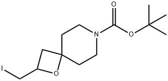 1-Oxa-7-azaspiro[3.5]nonane-7-carboxylic acid, 2-(iodoMethyl)-, 1,1-diMethylethyl ester 化学構造式