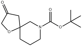 3-オキソ-1-オキサ-7-アザスピロ[4.5]デカン-7-カルボン酸TERT-ブチルエステル 化学構造式