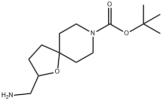 1-Oxa-8-azaspiro[4.5]decane-8-carboxylic acid, 2-(aMinoMethyl)-, 1,1-diMethylethyl ester Structure