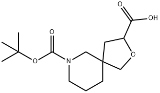7-(TERT-ブトキシカルボニル)-2-オキサ-7-アザスピロ[4.5]デカン-3-カルボン酸 化学構造式