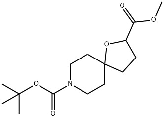 8-(1,1-Dimethylethyl) 2-methyl 1-oxa-8-azaspiro[4.5]decane-2,8-dicarboxylate Structure