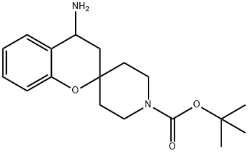 4-AMINO-3,4-DIHYDRO-SPIRO[2H-1-BENZOPYRAN-2,4'-PIPERIDINE]-1'-CARBOXYLIC ACID 1,1-DIMETHYLETHYL ESTER 化学構造式