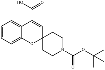 1'-(TERT-ブチルトキシカルボニル)スピロ[クロメン-2,4'-ピペリジン]-4-カルボン酸 化学構造式