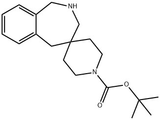 tert-Butyl 1,2,3,5-tetrahydrospiro[benzo[c]-azepine-4,4'-piperidine]-1'-carboxylate 化学構造式