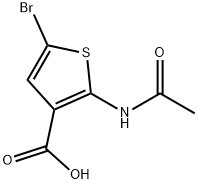 2-(Acetylamino)-5-bromo-3-thiophenecarboxylic acid Struktur