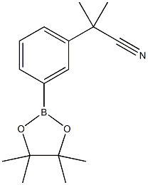 2-Methyl-2-[3-(4,4,5,5-tetramethyl-[1,3,2]dioxaborolan-2-yl)-phenyl]-propionitrile Structure