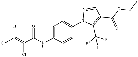 1-[4-[(2,3,3-Trichloro-1-oxo-2-propen-1-yl)amino]phenyl]-5-(trifluoromethyl)-1H-pyrazole-4-carboxylicacid Struktur