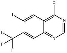 4-氯-6-碘-7-(三氟甲基)喹唑啉 结构式