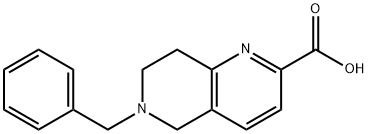 6-benzyl-5,6,7,8-tetrahydro-1,6-naphthyridine-2-carboxylic acid Struktur