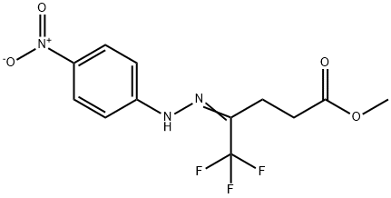Methyl 5,5,5-trifluoro-4-(2-(4-nitrophenyl) hydrazono)pentanoate Struktur