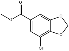7-ヒドロキシ-1,3-ベンゾジオキソール-5-カルボン酸メチル 化学構造式