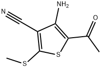 5-ACETYL-4-AMINO-2-(METHYLTHIO)THIOPHENE-3-CARBONITRILE Struktur