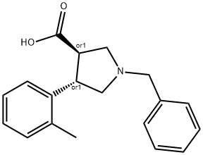 1-Benzyl-4-o-tolyl-pyrrolidine-3-carboxylic acid,1161787-69-4,结构式