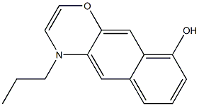 (+)-4-プロピル-4H-ナフト[2,3-b]-1,4-オキサジン-9-オール 化学構造式