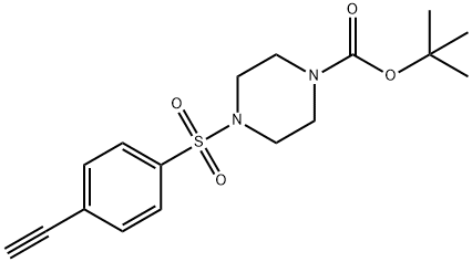 4-(4-Ethynylbenzenesulfonyl)-piperazine-1-carboxylic acid tert-butyl ester 化学構造式