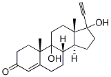 17-ethynyl-9,17-dihydroxyandrost-4-en-3-one 化学構造式