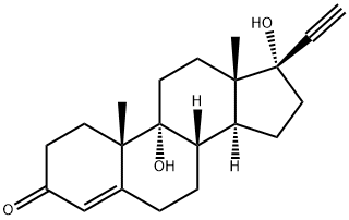 9,17-dihydroxy-17-ethynylandrost-4-en-3-one 结构式