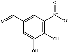 3,4-ジヒドロキシ-5-ニトロベンズアルデヒド 化学構造式