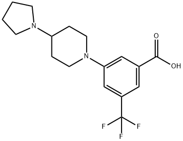 Benzoic acid, 3-(4-(pyrrolidin-1-yl)piperidin-1-yl)-5-(trifluoroMethyl)-,1163142-42-4,结构式