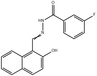2-hydroxy-1-naphthylaldehyde 3-fluorobenzoylhydrazone Struktur