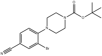 tert-Butyl 4-(2-bromo-4-cyanophenyl)-piperazine-1-carboxylate Struktur