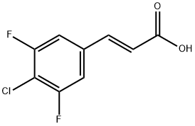(E)-3-(4-氯-3,5-二氟苯基)丙烯酸, 1163258-83-0, 结构式