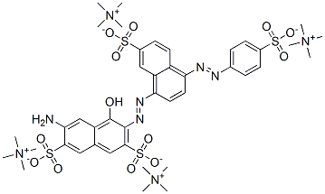 116340-05-7 Methanaminium, N,N,N-trimethyl-, salt with 6-amino-4-hydroxy-3-7-sulfo-4-(4-sulfophenyl)azo-1-naphthalenylazo-2,7-naphthalenedisulfonic acid (4:1)