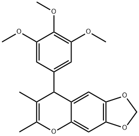8H-1,3-Dioxolo(4,5-g)(1)benzopyran, 6,7-dimethyl-8-(3,4,5-trimethoxyph enyl)- 结构式