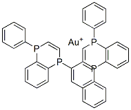 bis(1,2-bis(diphenylphosphino)ethene)gold (I) 化学構造式