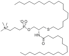 1-PALMITYLTHIO-2-PALMITOYLAMIDO-1,2-DIDEOXY-SN-GLYCERO-3-PHOSPHOCHOLINE 化学構造式