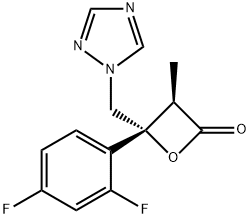 (3R,4R)-4-(2,4-Difluorophenyl)-3-Methyl-4-(1H-1,2,4-triazol-1-ylMethyl)-2-oxetanone,1165800-97-4,结构式