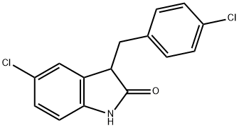 3-(4-chlorobenzyl)-5-chloro-indolin-2-one Struktur