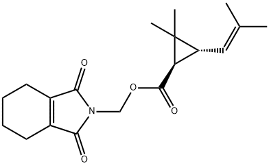 2,2-ジメチル-3α-(2-メチル-1-プロペニル)-1β-シクロプロパンカルボン酸(1,3-ジオキソ-4,5,6,7-テトラヒドロイソインドリン)-2-イルメチル 化学構造式
