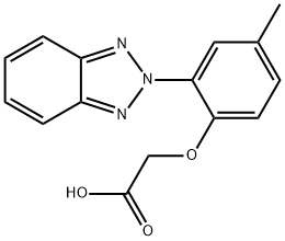 [2-(2H-1,2,3-ベンゾトリアゾール-2-イル)-4-メチルフェノキシ]酢酸 化学構造式