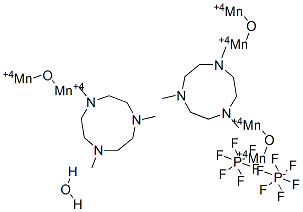 bis(N,N',N''-trimethyl-1,4,7-triazacyclononane)-trioxo-dimanganese (IV) di(hexafluorophosphate) monohydrate 结构式