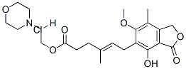 2-morpholin-4-ylethyl (E)-6-(4-hydroxy-6-methoxy-7-methyl-3-oxo-1H-isobenzofuran-5-yl)-4-methyl-hex-4-enoate hydrochloride Struktur