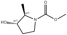 1-Pyrrolidinecarboxylicacid,3-hydroxy-2-methyl-,methylester,trans-(9CI) 化学構造式