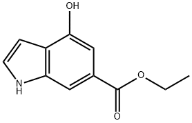 1H-Indole-6-carboxylic acid, 4-hydroxy-, ethyl ester 化学構造式