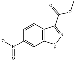 6-ニトロ-1H-インダゾール-3-カルボン酸メチル 化学構造式