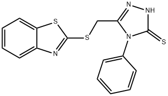 5-(BENZOTHIAZOL-2-YLSULFANYLMETHYL)-4-PHENYL-4H-[1,2,4]TRIAZOLE-3-THIOL Struktur